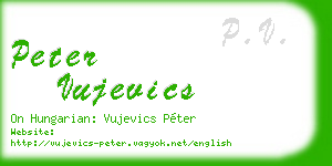 peter vujevics business card
