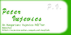 peter vujevics business card